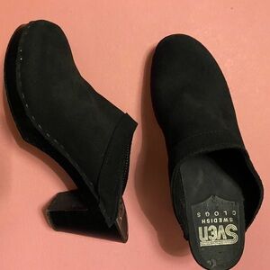 Sven Swedish black suede clogs EU 39/US 8-8.5
